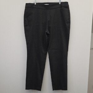Liz Claiborne Dark Gray Women's No-Zip Lisa Trousers, 16W